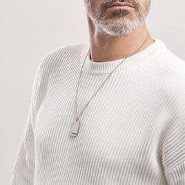 Collier Acier Blanc Ghislain Cristaux - Colliers fantaisie Homme | Histoire d’Or