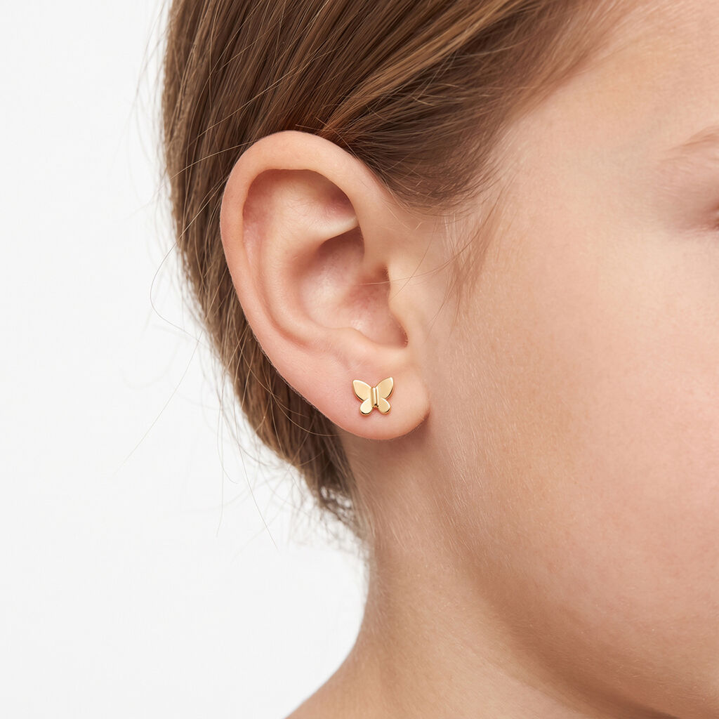 Boucles D'oreilles Puces Siri Or Jaune - Clous d'oreilles Enfant | Histoire d&rsquo;Or