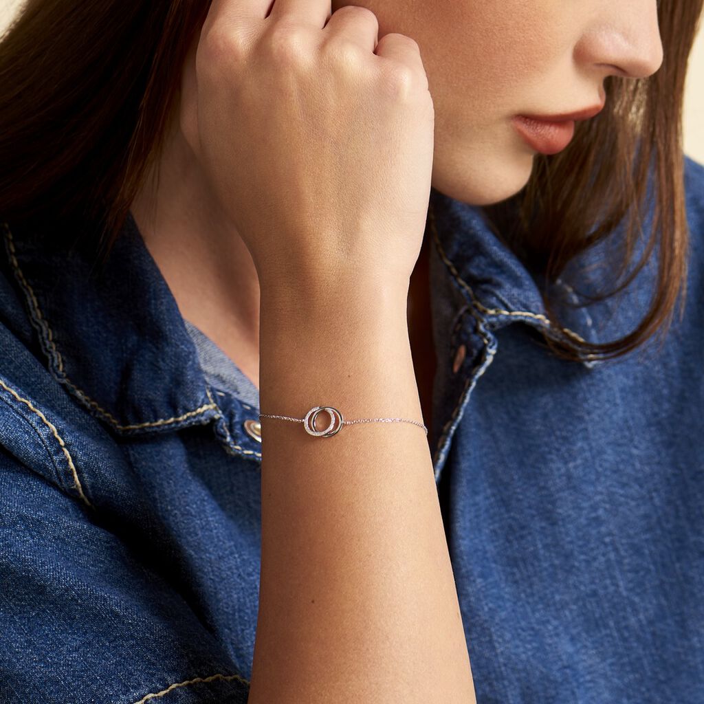 Bracelet Or Blanc Tresha Diamants - Bracelets Femme | Histoire d’Or