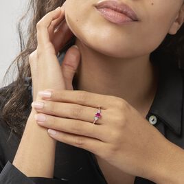 Bague Edgina Or Blanc Rubis Et Diamant - Bagues solitaires Femme | Histoire d’Or