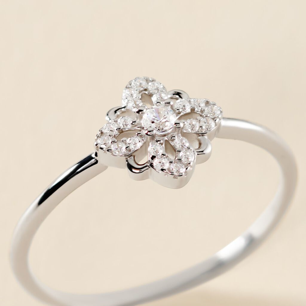 Bague Isia Argent Blanc Oxyde De Zirconium - Bagues avec pierre Femme | Histoire d&rsquo;Or
