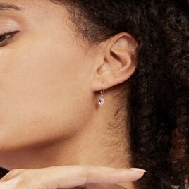 Boucles D'oreilles Pendantes Argent Blanc Sopher Oxydes De Zirconium - Boucles d'Oreilles Coeur Femme | Histoire d’Or