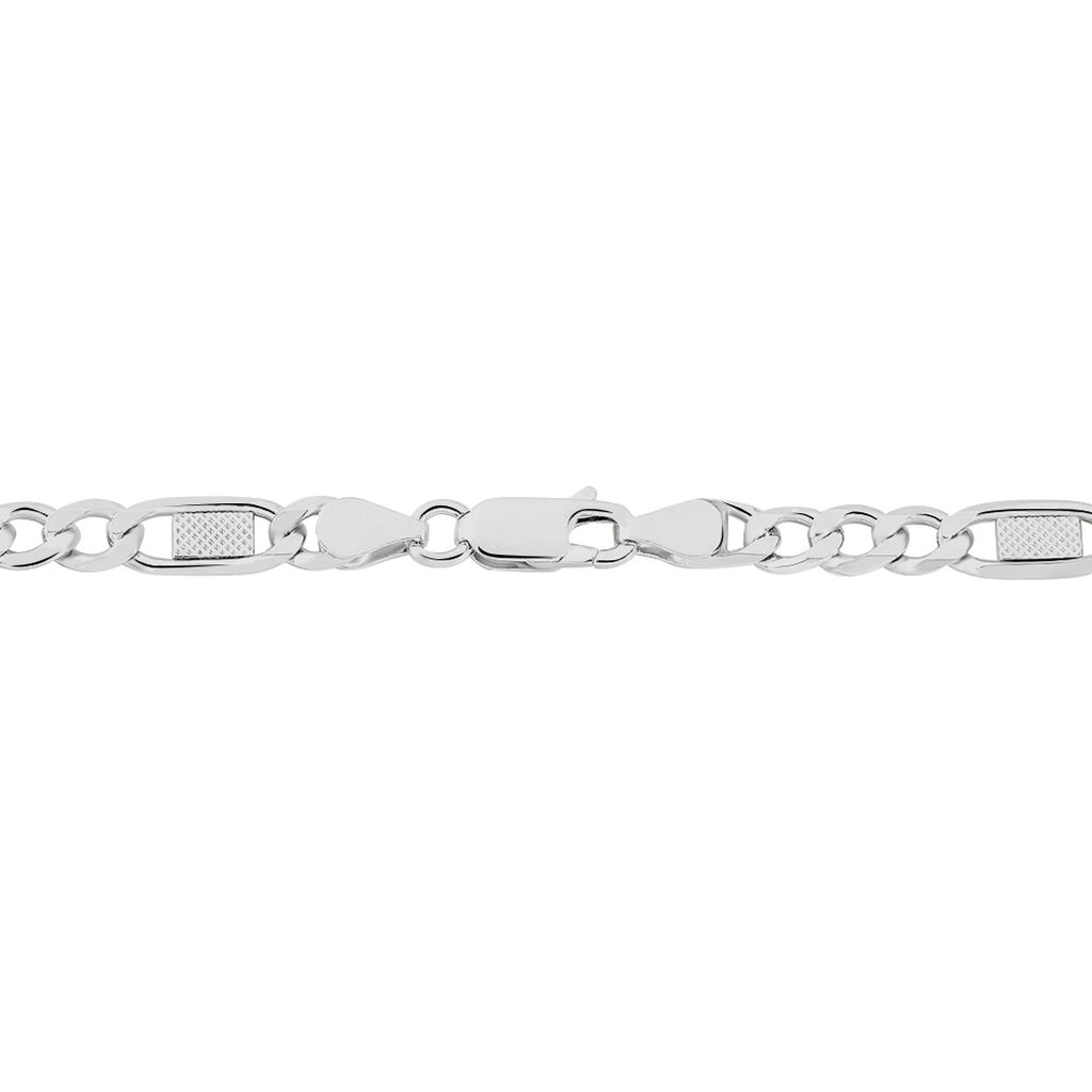 Bracelet Jeremi Maille Alternee 1/3 Et Plaquettes Argent Blanc - Bracelets Femme | Histoire d’Or