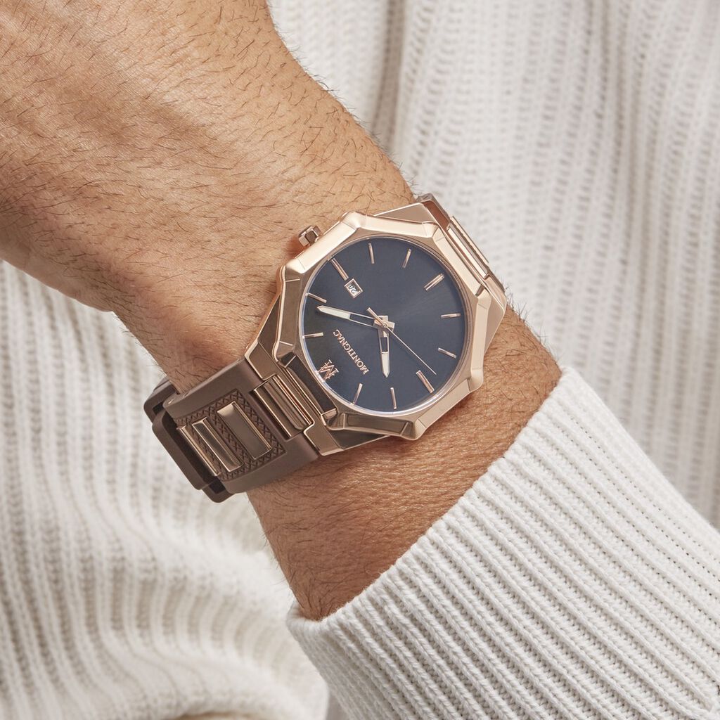 Montre Montignac Octogon Noir - Montres Homme | Histoire d’Or