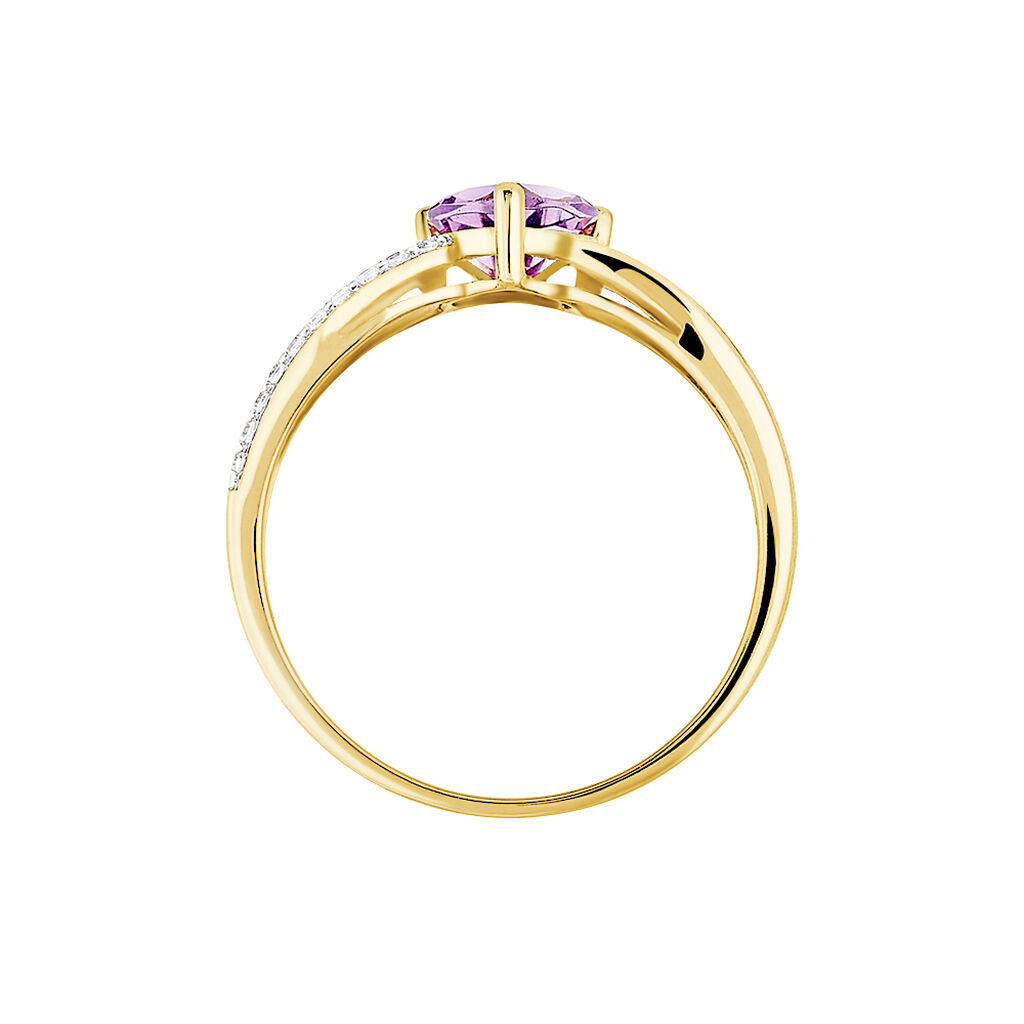 Bague Bertille Or Jaune Amethyste Et Oxyde De Zirconium - Bagues solitaires Femme | Histoire d’Or