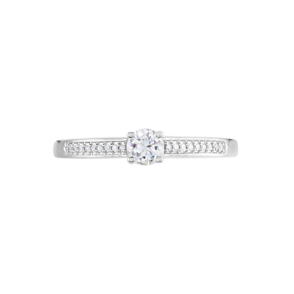 Bague Finella Platine Blanc Diamant - Bagues solitaires Femme | Histoire d&rsquo;Or