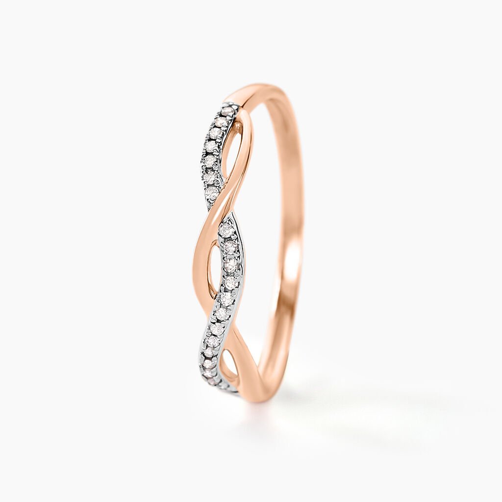 Bague Alizee Or Rose Diamant - Bagues avec pierre Femme | Histoire d&rsquo;Or