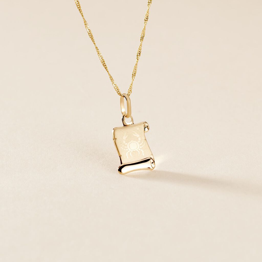 Pendentif Lamie Zodiaque Parchemin Or Jaune - Pendentifs Zodiaque Famille | Histoire d&rsquo;Or