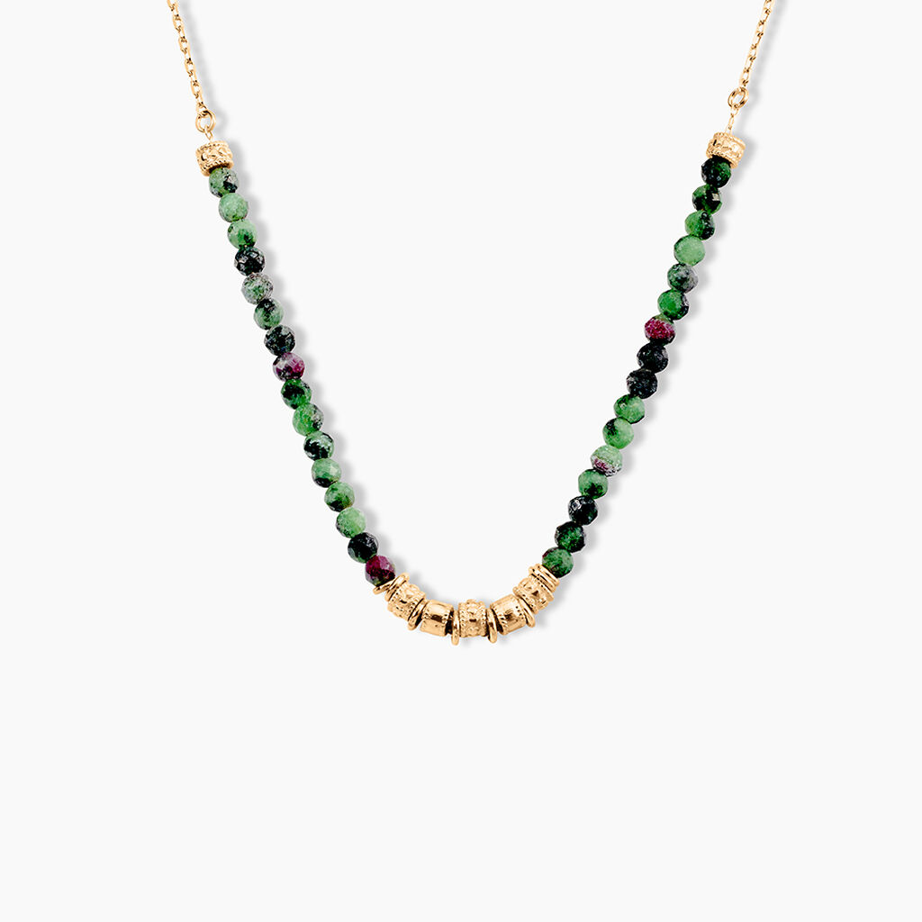 Collier Manua Plaqué Or Jaune Pierre D'imitation