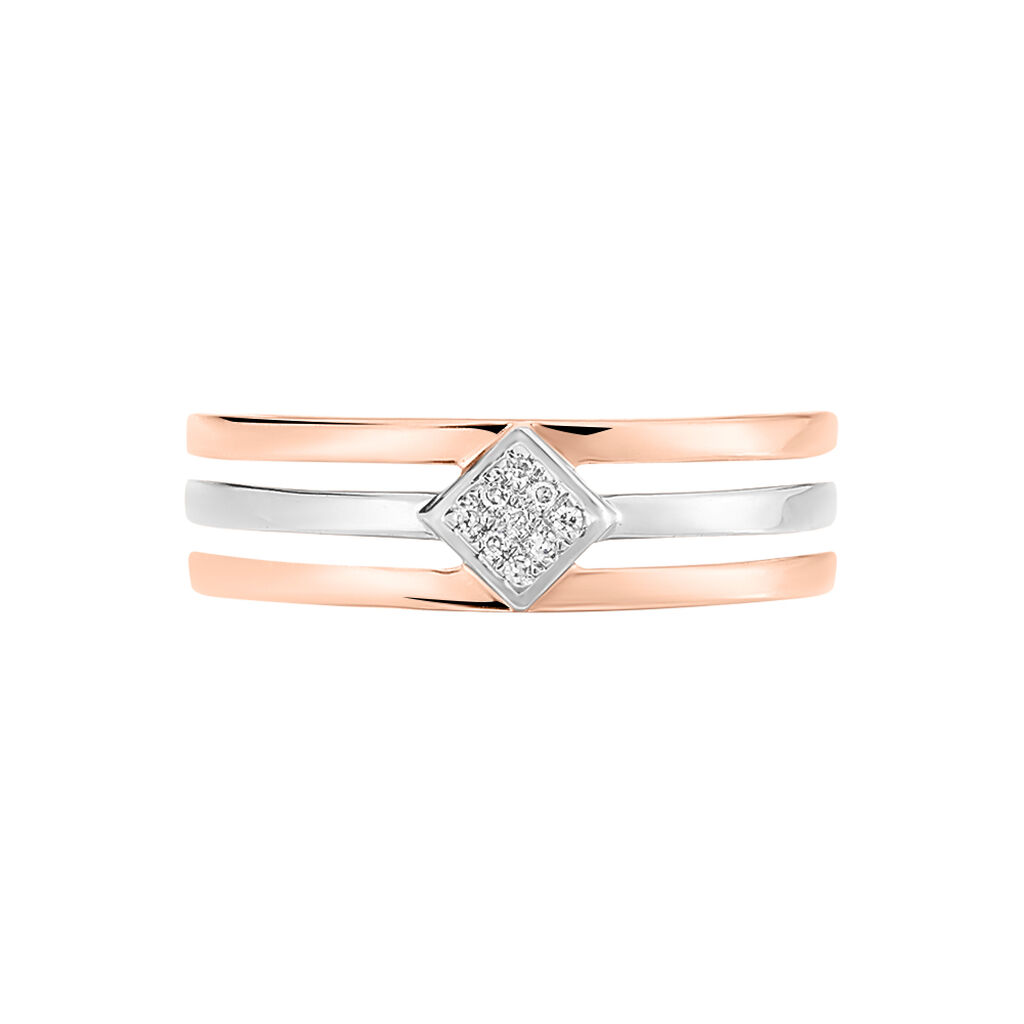 Bague Elsa Or Bicolore Diamant - Bagues avec pierre Femme | Histoire d’Or