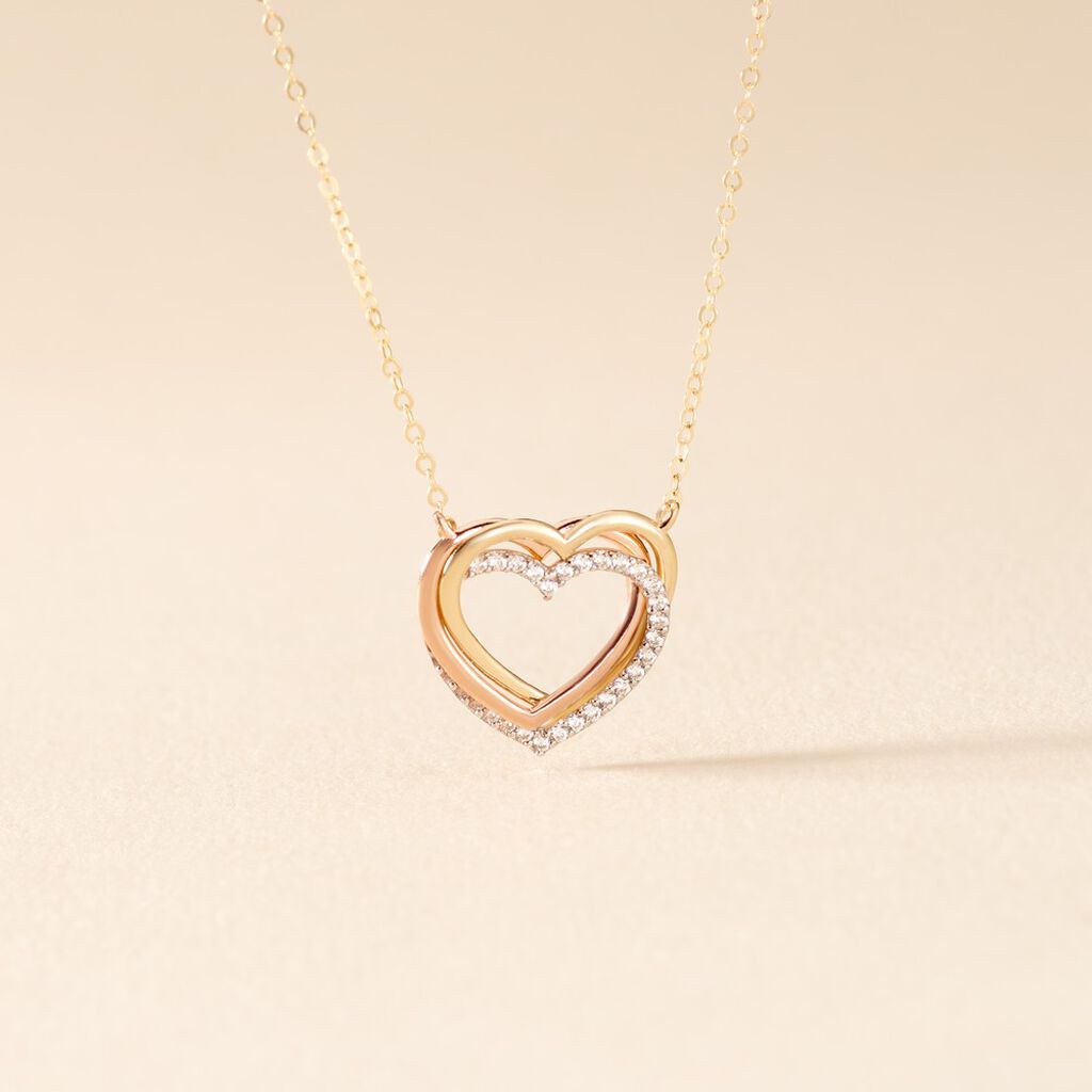 Collier Anthime Or Tricolore Oxydes De Zirconium - Colliers Famille | Histoire d’Or