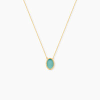Collier Pernia Or Jaune Amazonite