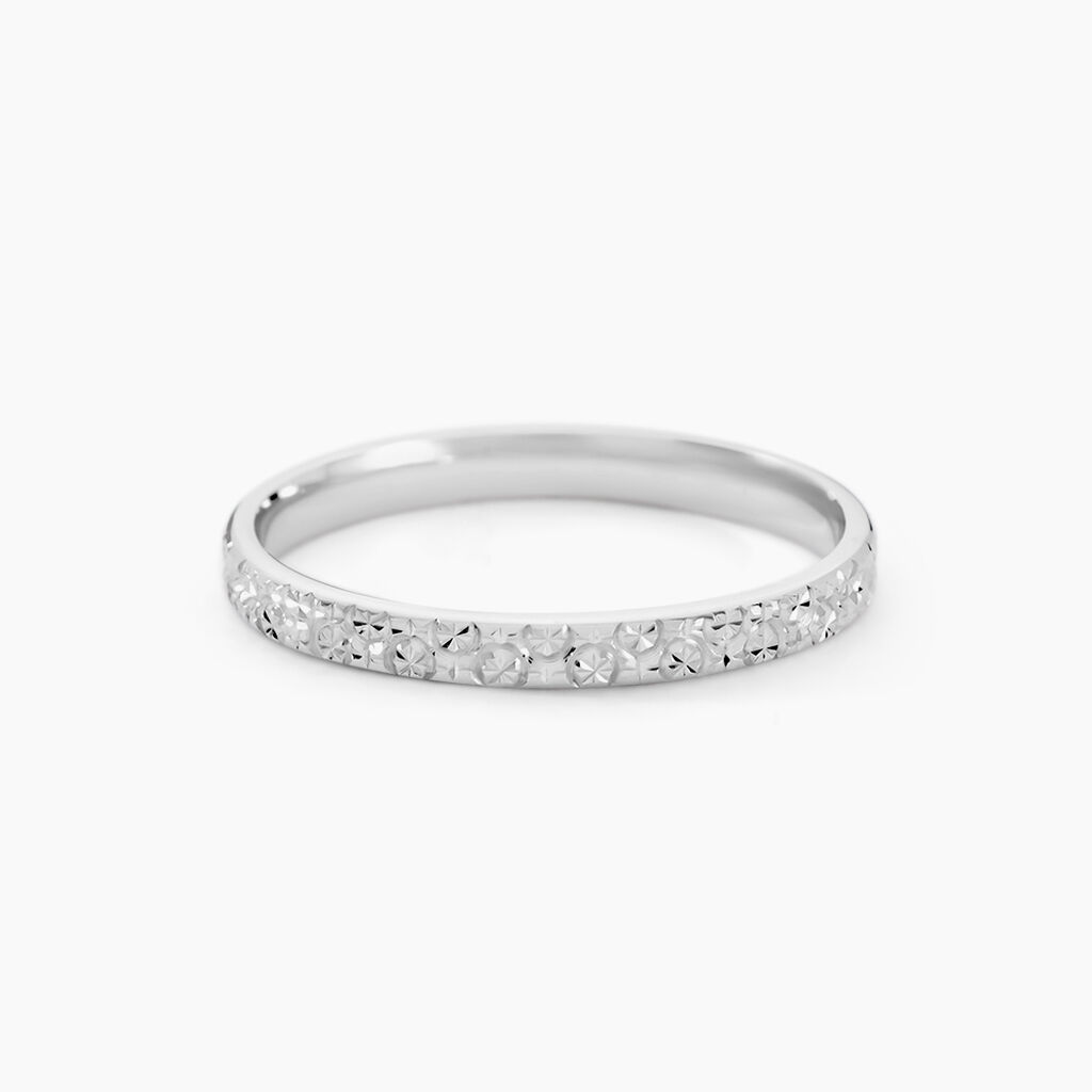 Alliance Fantaisie Diamantee Ruban Plat Or Blanc - Alliances Unisex | Histoire d&rsquo;Or