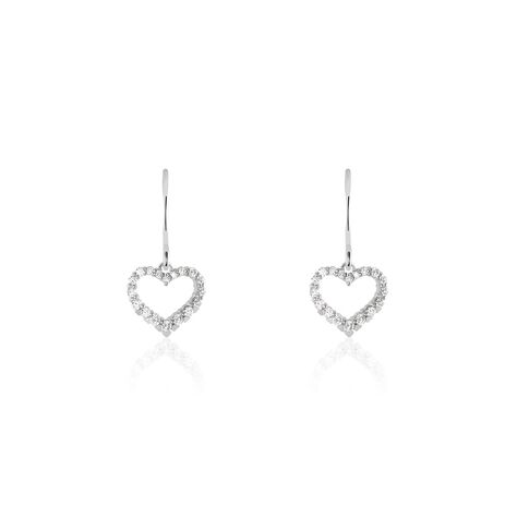 Boucles D'oreilles Pendantes Nermin Argent Blanc Oxyde De Zirconium - Boucles d'oreilles fantaisie Femme | Histoire d’Or