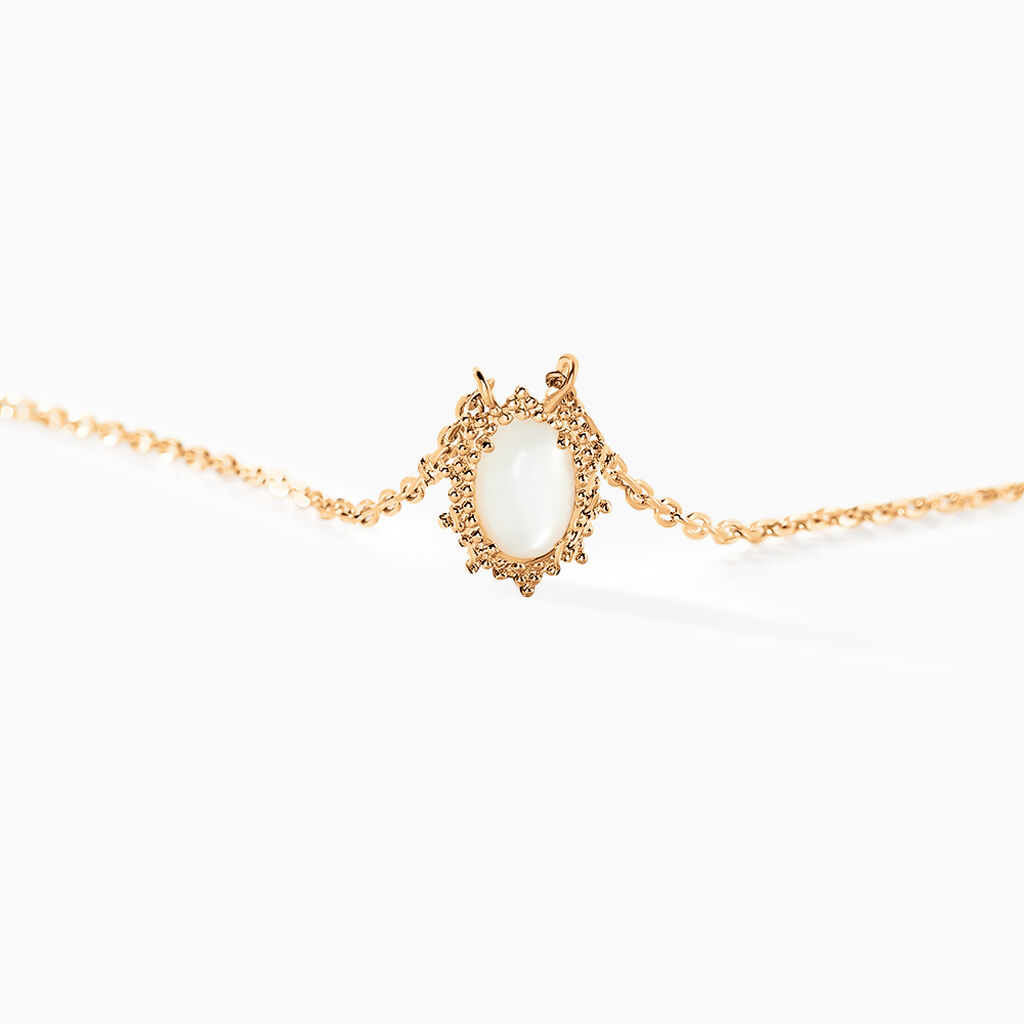 Collier Vintage Love Plaqué Or Jaune Pierre De Lune - Colliers Femme | Histoire d’Or