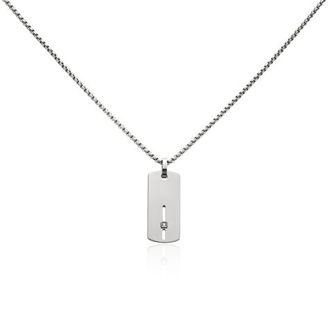Collier Iefan Acier Blanc Oxyde De Zirconium - Colliers fantaisie Homme | Histoire d’Or