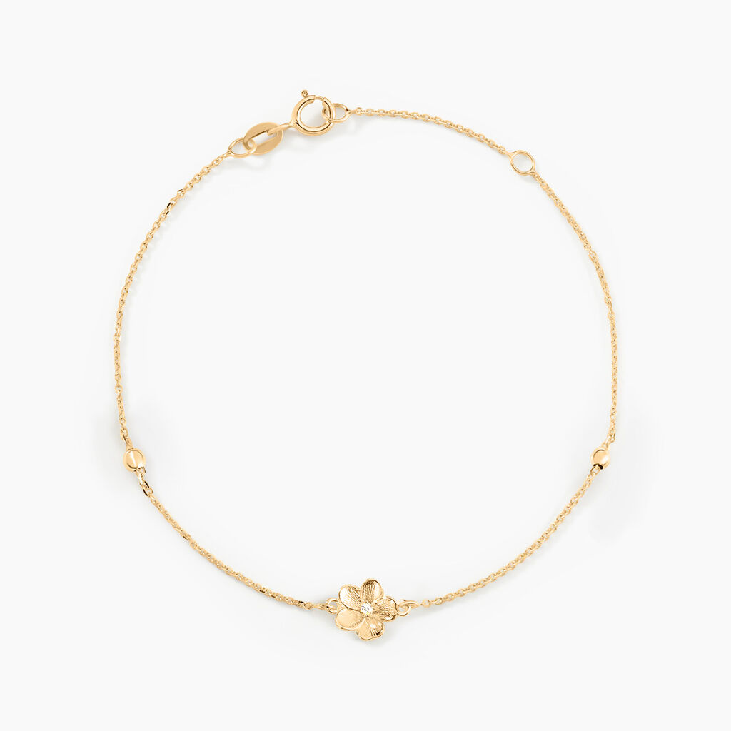 Bracelet Sakura Love Or Jaune Oxyde De Zirconium - F&ecirc;te des m&egrave;res Femme | Histoire d&rsquo;Or