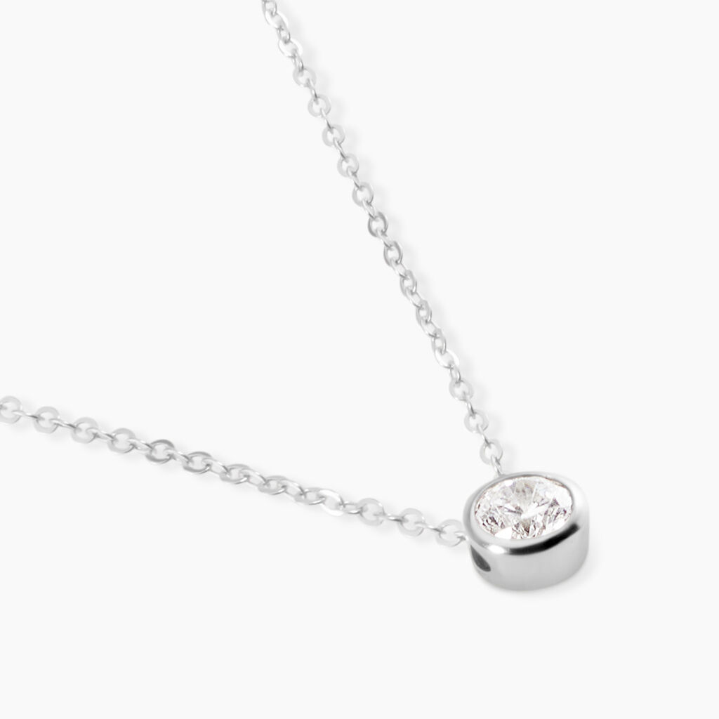 Collier Germinie Argent Blanc Oxyde De Zirconium - Colliers fantaisie Femme | Histoire d&rsquo;Or
