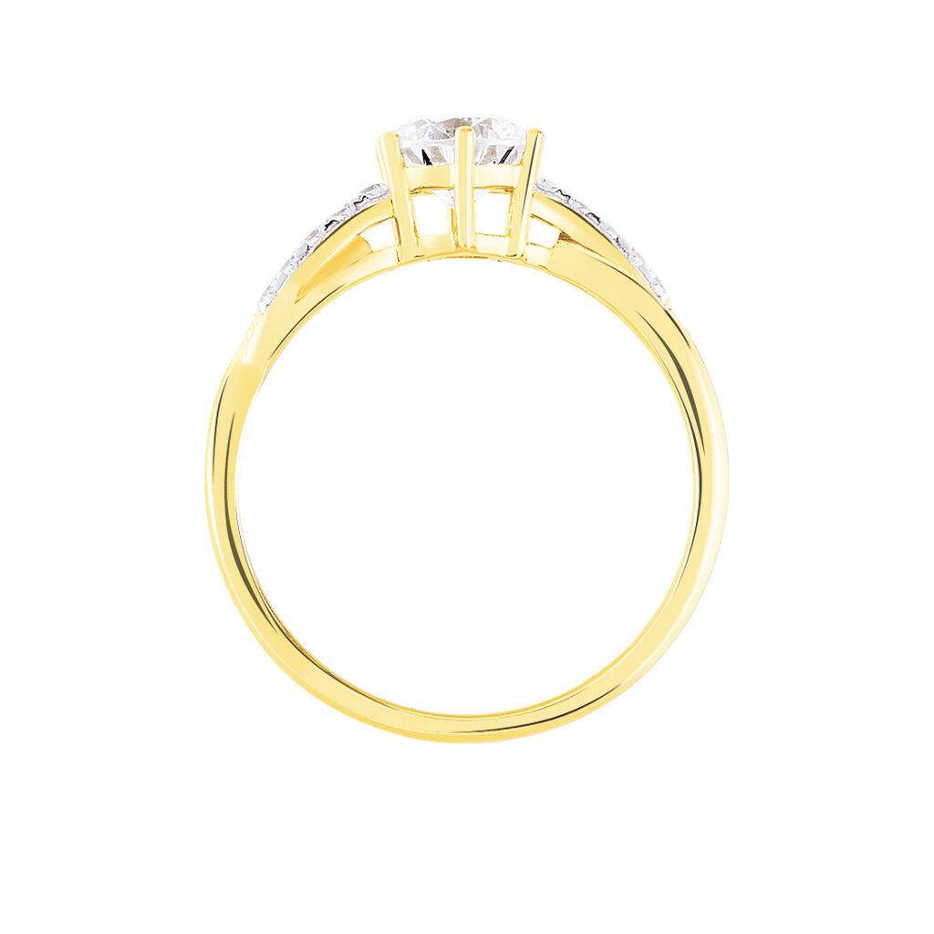 Bague Filipa Or Bicolore Oxyde De Zirconium - Bagues solitaires Femme | Histoire d’Or