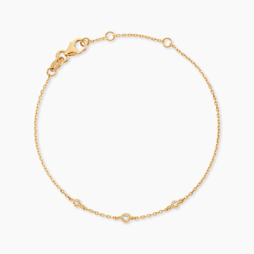 Bracelet Gwenaele Plaqu&eacute; Or Jaune Oxyde De Zirconium - Bracelets Femme | Histoire d&rsquo;Or