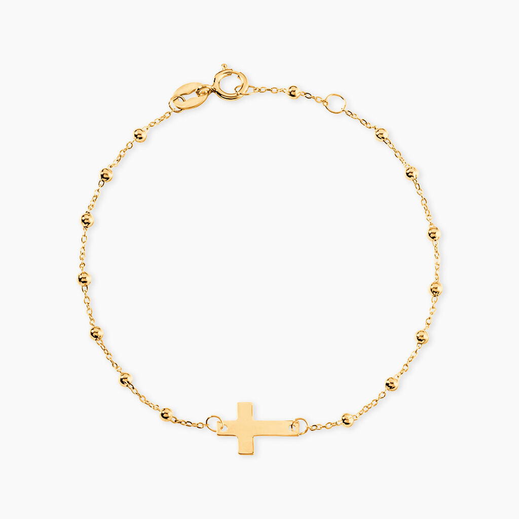 Bracelet Evelina Maille Boule Or Jaune - Bracelets Communion Enfant | Histoire d&rsquo;Or