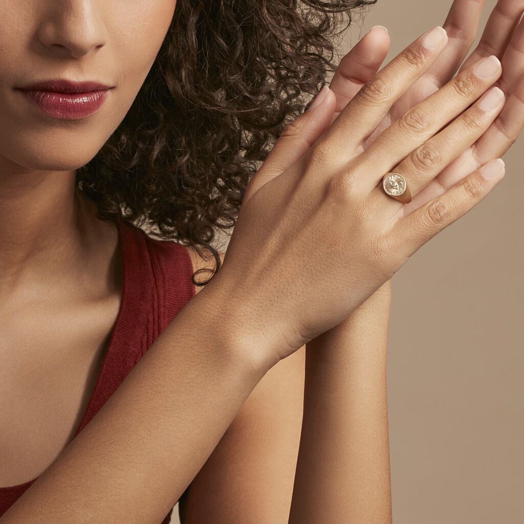 Chevali&egrave;re Gabia Plaqu&eacute; Or Jaune Oxyde De Zirconium - Bagues solitaires Femme | Histoire d&rsquo;Or