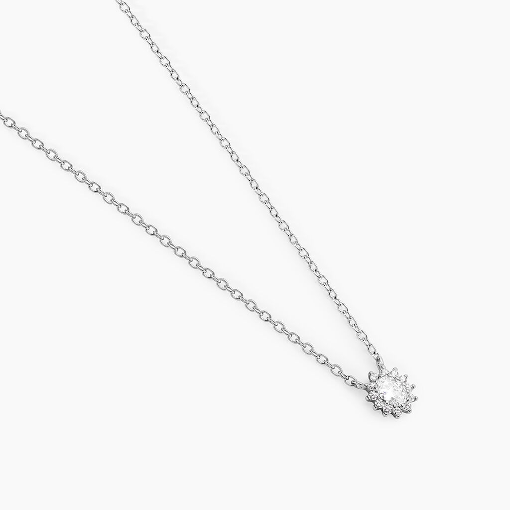 Collier Oliviane Argent Blanc Oxyde De Zirconium - Colliers fantaisie Femme | Histoire d&rsquo;Or