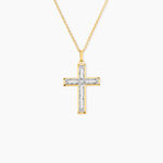 Pendentif Casey Croix Or Bicolore - Pendentifs Communion Femme | Histoire d&rsquo;Or