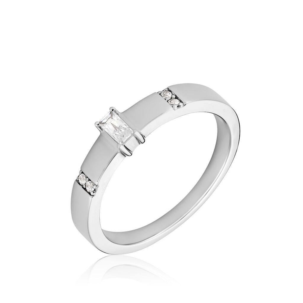 Bague Frey Argent Blanc Oxyde De Zirconium - Bagues solitaires Femme | Histoire d’Or