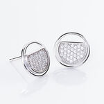 Boucles D'oreilles Puces Laetizia Clara Argent  Oxyde De Zirconium - Boucles d'oreilles fantaisie Femme | Histoire d&rsquo;Or