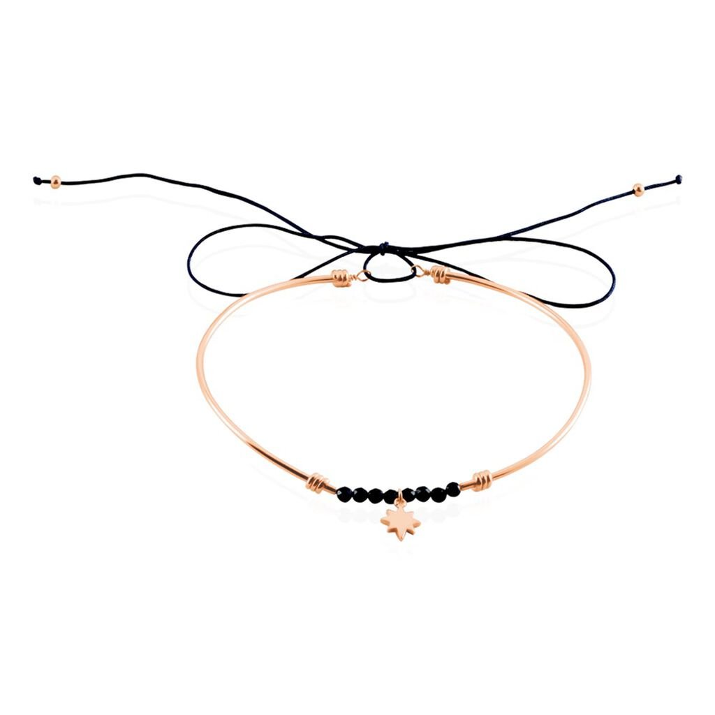 Bracelet Jonc Dalilah Argent Rose Agate - Bracelets cordon Femme | Histoire d&rsquo;Or