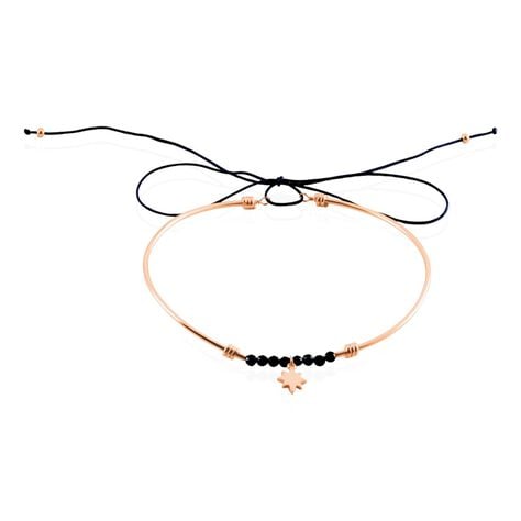 Bracelet Jonc Dalilah Argent Rose Agate - Bracelets cordon Femme | Histoire d&rsquo;Or