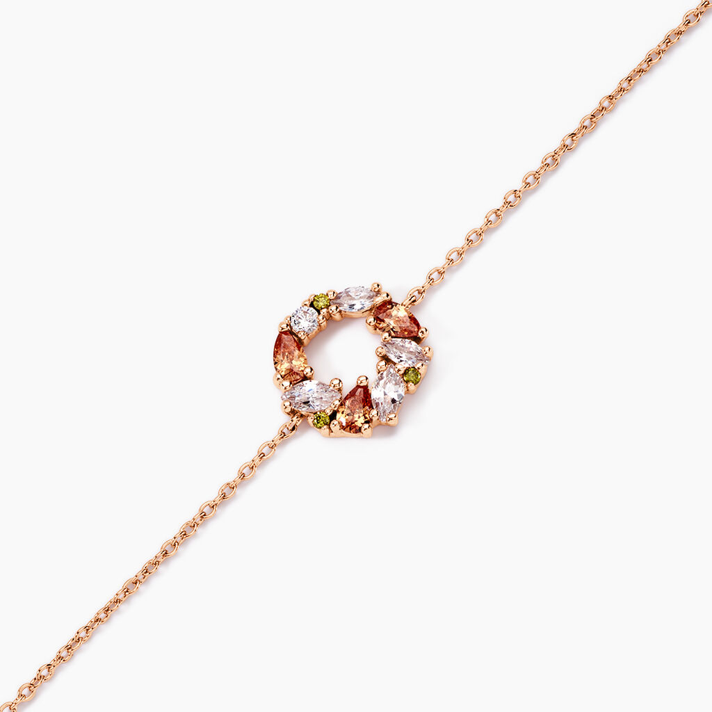 Bracelet Camelia Argent Rose Oxyde De Zirconium - Bracelets Femme | Histoire d’Or