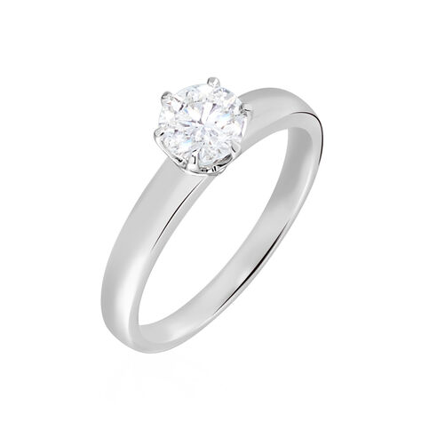 Bague Solitaire Natalia Or Blanc Diamant Synthetique - Bagues solitaires Femme | Histoire d’Or