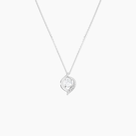 Collier Or Blanc Lydia Oxydes De Zirconium - Colliers Femme | Histoire d’Or