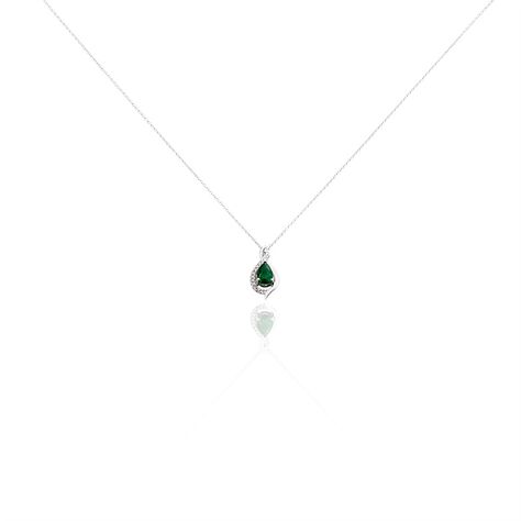 Collier Angelika Or Blanc Emeraude Et Diamant - Colliers Femme | Histoire d’Or