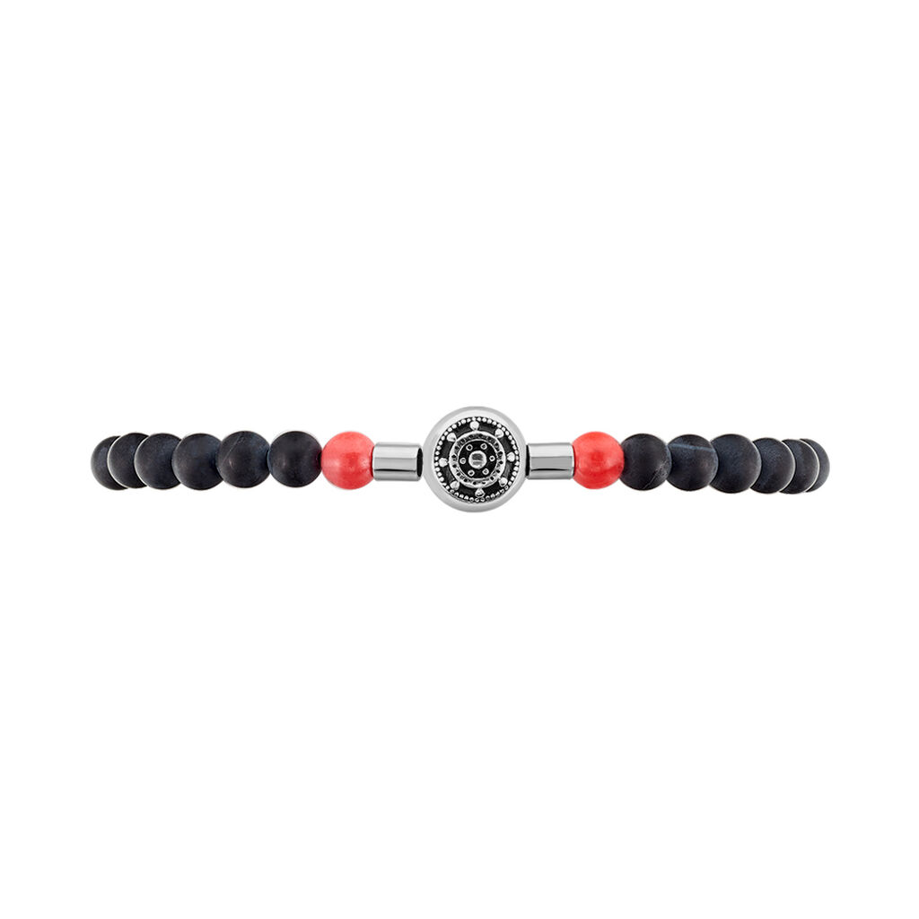 Bracelet Lysane Acier Blanc Pierre De Synthese Et Olivine - Bracelets fantaisie Homme | Histoire d’Or