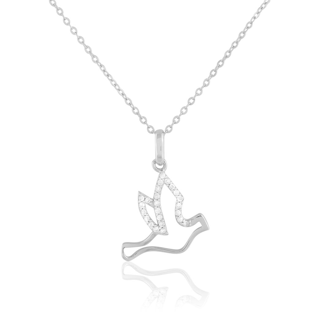 Collier Colombe Argent Blanc Oxyde De Zirconium - Colliers fantaisie Femme | Histoire d’Or