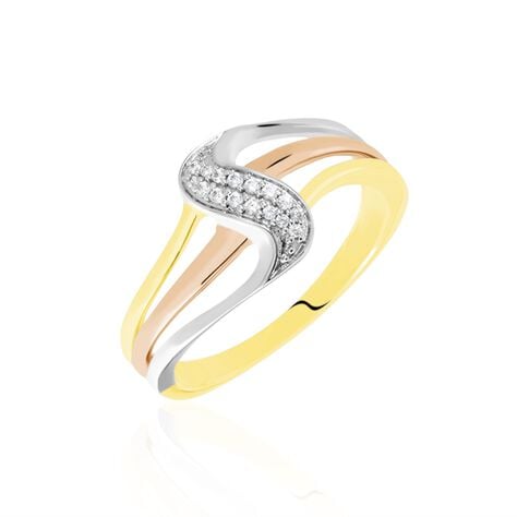 Bague Or Tricolore Dionyse Oxydes De Zirconium - Bagues avec pierre Femme | Histoire d&rsquo;Or