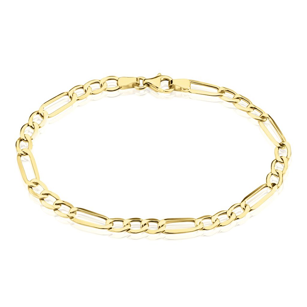 Bracelet Or Jaune Maille Alternée 1/3 - Bracelets chaîne Femme | Histoire d’Or