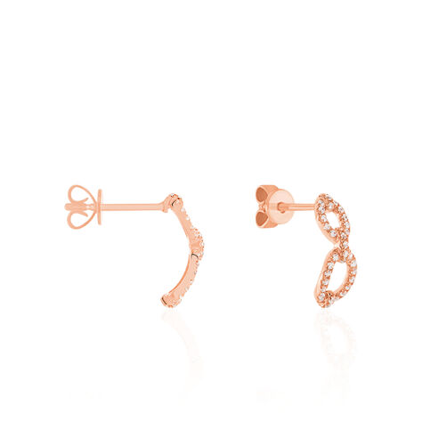 Créoles Anfal Rondes Or Rose Oxyde De Zirconium - Boucles d'oreilles créoles Femme | Histoire d’Or