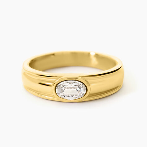 Bague Ivy Acier Jaune Cristal - Bagues solitaires Femme | Histoire d&rsquo;Or