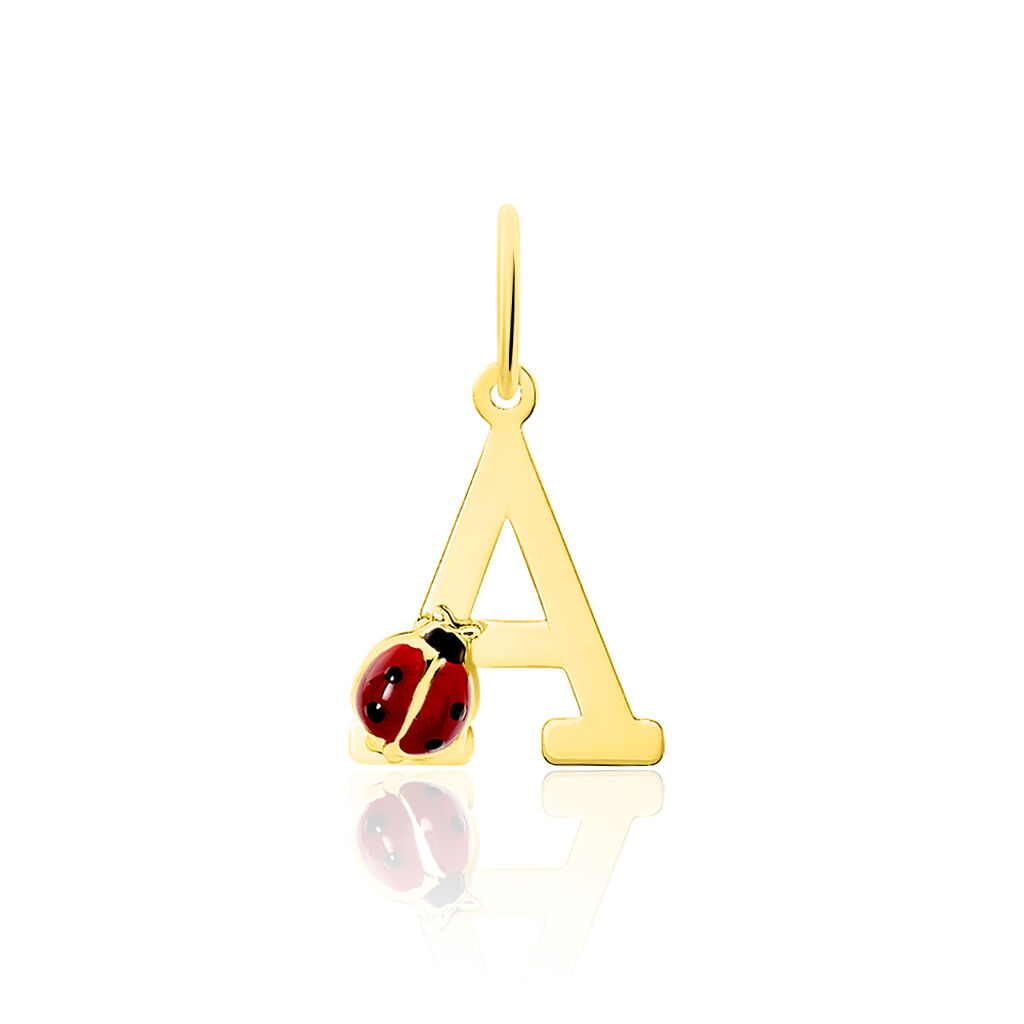 Pendentif Helidie Coccinelle Lettre Or Jaune
