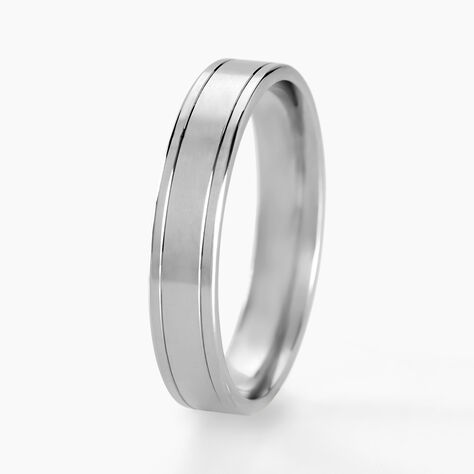Alliance Mae-lou Ruban Plat Argent Blanc - Alliances Unisex | Histoire d’Or