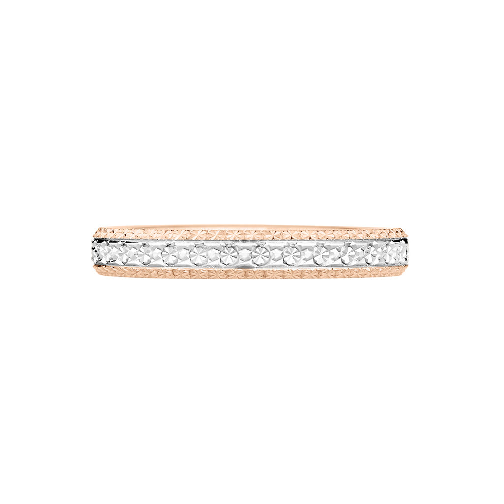 Alliance Multi Facettes Diamantee Demi Jonc Classique Or Bicolore - Alliances Femme | Histoire d’Or