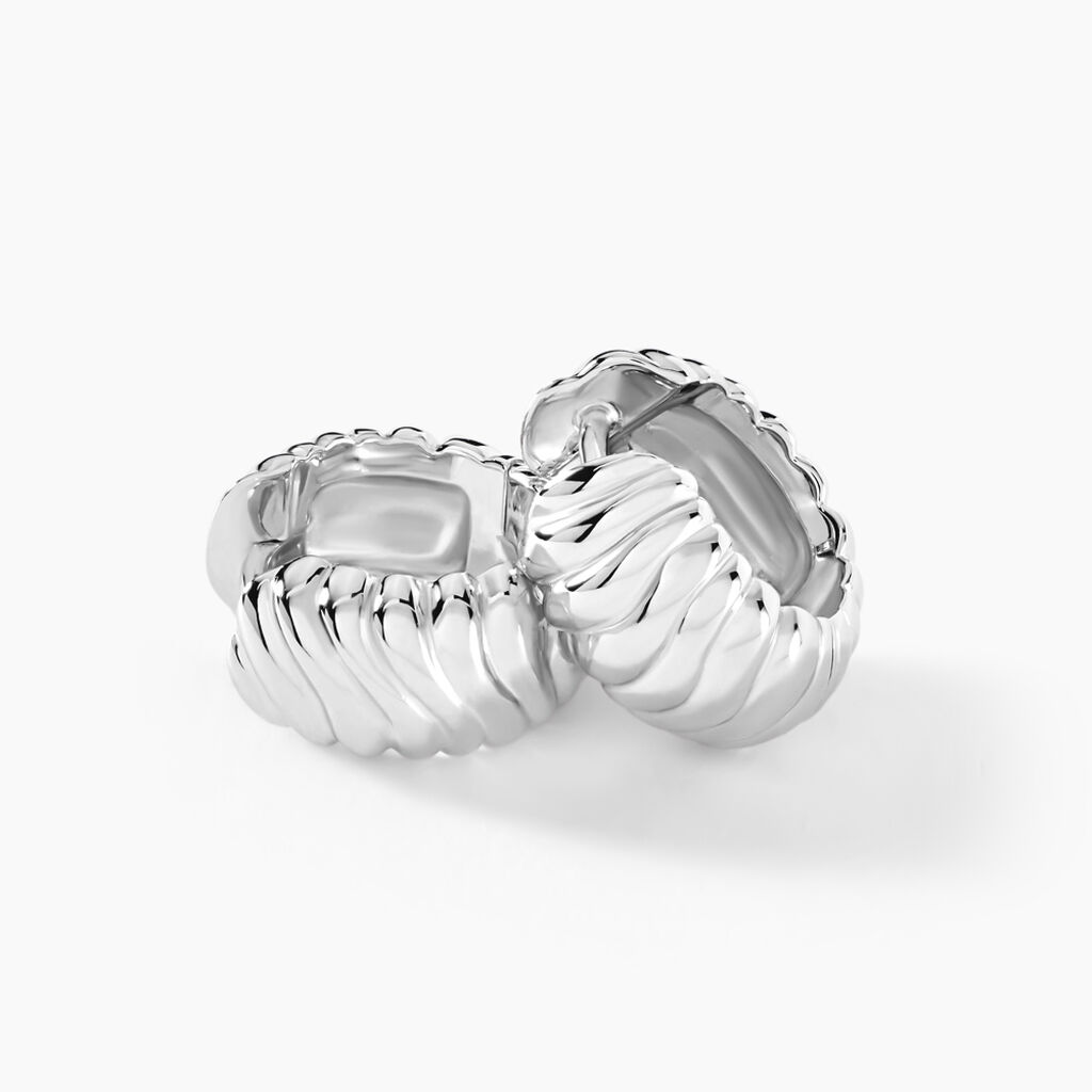 Créoles Oksanne Argent Blanc - Boucles d'oreilles créoles Femme | Histoire d’Or