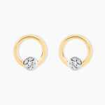 Boucles D'oreilles Puces Gisa Jaune Diamant Blanc - Clous d'oreilles Femme | Histoire d&rsquo;Or