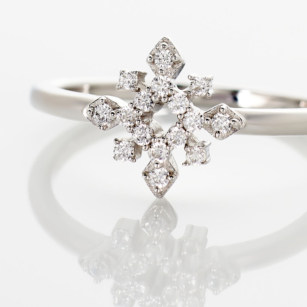 Bague Anea Or Blanc Diamant - Bagues avec pierre Femme | Histoire d’Or