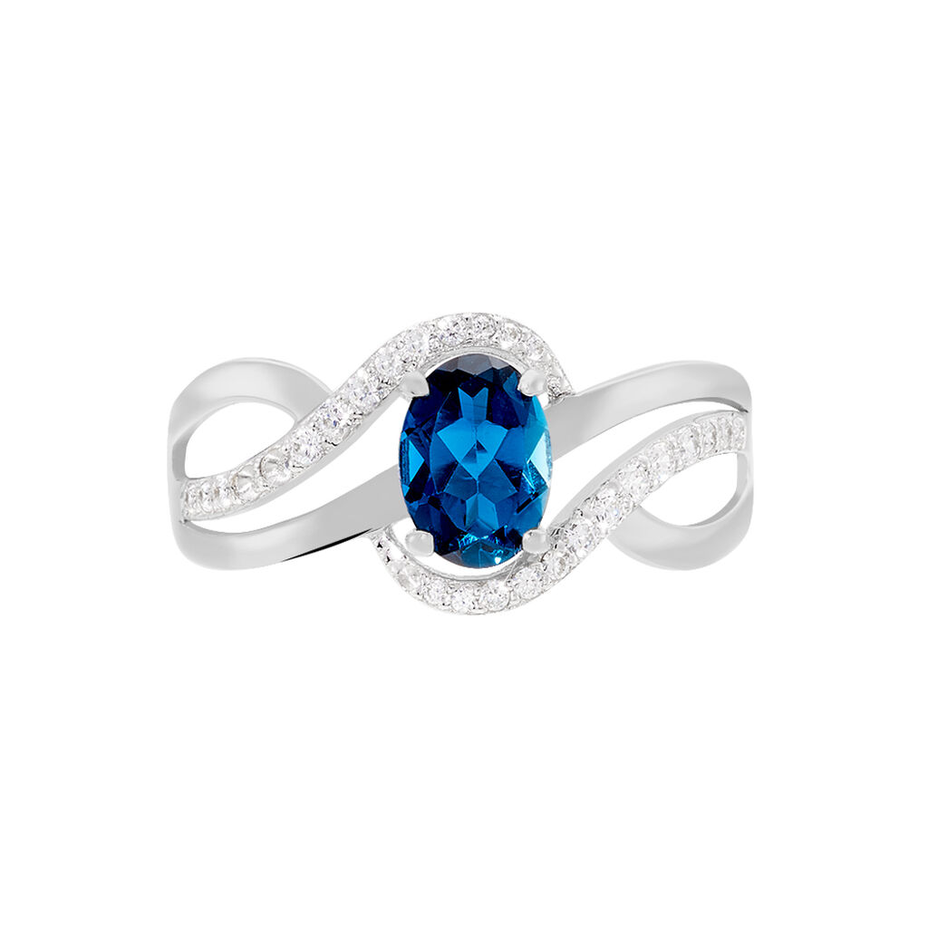 Bague Josyne Or Blanc Topaze Et Oxyde De Zirconium - Bagues solitaires Femme | Histoire d’Or