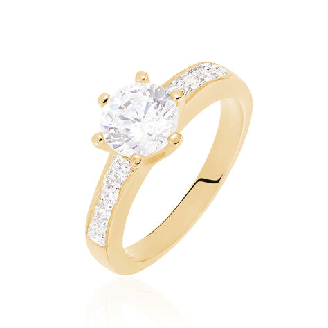 Bague Solitaire Stevie Plaqué Or Jaune Oxyde De Zirconium - Bagues solitaires Femme | Histoire d’Or